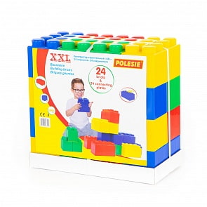 Конструктор строительный - XXL, 24 элемента и соединитель, 24 элемента (Полесье, 68019)