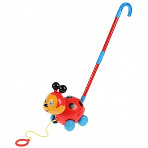 Каталка-трещотка - Божья коровка, 11 песен на стихи А. Барто, потешки, свет (Умка, HT862-R)