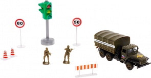 Металлический набор - Военная Комендатура, Урал со светофором, свет, звук (Технопарк, SB-14-14)