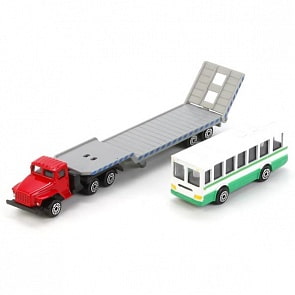 Транспортер Урал с машиной, металлический (Технопарк, SB-16-90WB-A) (ассортимент)