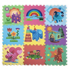 Коврик-пазл – Деревяшки, 9 деталей (Деревяшки, 18WPZM02)