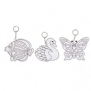 Витражи-Брелоки, 3 шт: рыбка, лебедь, бабочка (Amos, 23866)