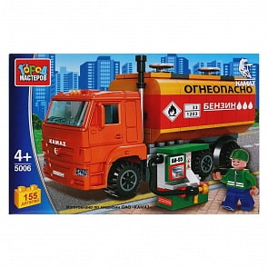 Конструктор – Камаз: бензовоз, с фигуркой, 155 деталей (Город мастеров, KK-5006-R)