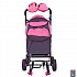 Санки-коляска Snow Galaxy - City-1 - Мишка со звездой, цвет розовый на больших колесах Ева, сумка, варежки  - миниатюра №5