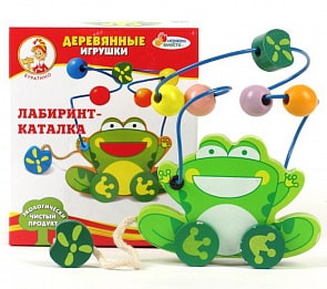 Деревянный лабиринт-каталка «Лягушка» (Играем вместе, 5478-Rsim)