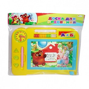 Доска для рисования «Винни-Пух» с часами, счетами и трафаретом (Играем вместе, B351262-R2sim)