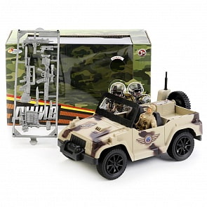 Военный Джип с фигуркой солдата и аксессуарами, свет, звук (Играем вместе, B1558838-R)
