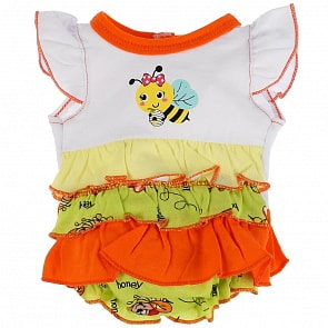 Одежда для кукол 40-42 см – Боди с воланами Пчелки (Карапуз, OTF-1905B-RU)