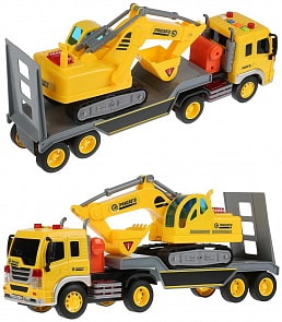 Автотягач 37 см с экскаватором, свет и звук, инерционный, пластик(Технопарк, WY571A)