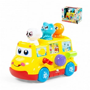 Игрушка развивающая - Школьный автобус, в коробке (Полесье, П-77080)