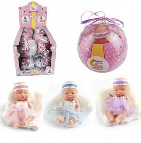 Мини-пупсик в шаре, бальное платье (1toy, Т14149) (ассортимент)