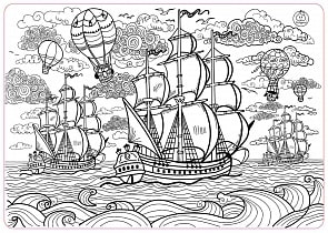 Коврик-раскраска большой - Фрегаты (ЯиГрушка, 59881st)