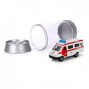 Металлическая модель - Спецтранспорт 7,5 см, в банке (Технопарк, SB-16-01-A)