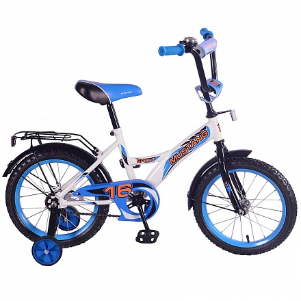 Детский велосипед – Mustang, 16", GW-тип, бело-синий 