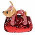 Мягкая игрушка – Собачка, 15 см в красной сумочке из пайеток  - миниатюра №4