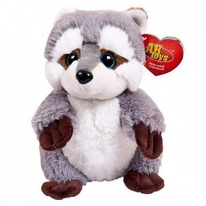 Игрушка мягкая Енот-полоскун серый, 19 см (Abtoys, M5055)