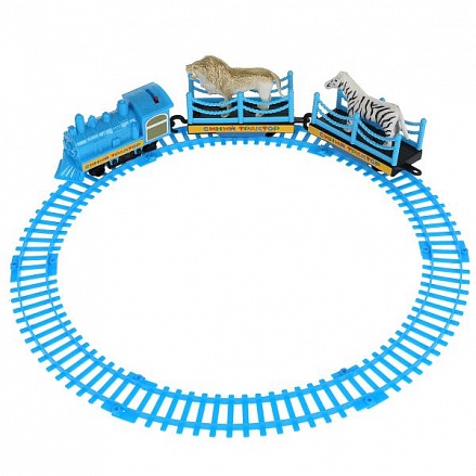 Железная дорога Синий трактор длина пути 85 см 