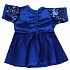 Синее платье с пайетками для кукол 40-42 см  - миниатюра №1