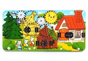 Развивающая доска бизиборд – Три поросенка, 37 х 18 см. (Нескучные игры, 8012)