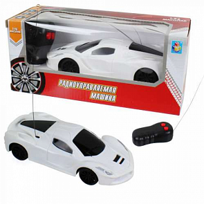 Спортавто машина на радиоуправлении, 27 МГц, 2 канала, белая, 1:26, 17 см. (1toy, Т13821)