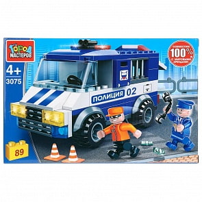 Конструктор Побег из полицейской машины, с фигурками, 89 деталей (Город мастеров, 3075-UU)