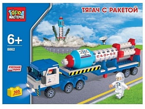 Конструктор Город Мастеров “Тягач с ракетой” Камаз, 303 детали (Город Мастеров, BB-8862-R1sim)