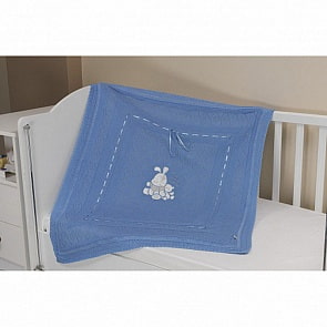 Плед вязанный UPS PUPS USNS14-04 с аппликацией Игрушки, 90*90 (акрил, голубой)