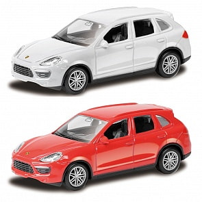 Машина металлическая Porsche Cayenne Turbo 1:64, 2 цвета - белый и красный (RMZ City, 344020)