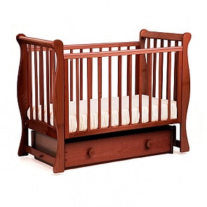 Кровать детская Лель АБ 21.2 Лаванда маятник поперечный, вишня-патина (Лель, LIEL-АБ 21.2_вишня-патина)