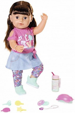 Интерактивная кукла Baby born - Сестричка брюнетка, 43 см 