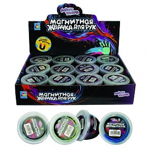 Жвачка для рук Мелкие пакости, 4 цвета, с магнитом, 50 г (1toy, Т10709) (ассортимент)