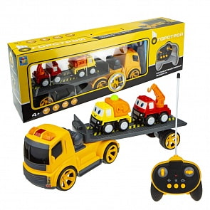 Тягач со стройтехникой р/у – Горстрой, 42 см, 27МГц, свет, звук (1Toy, Т16971)