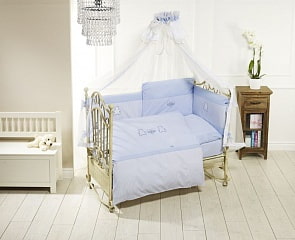 Комплект постельного белья Orsetti лонг, 6 предметов, голубой (Feretti, 00-0013971_blue)