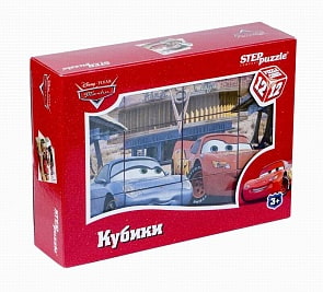 Кубики Disney Тачки, 12 кубиков (Step, 87158)