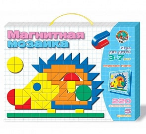 Мозаика разноцветная магнитная Ежик, 220 фишек (Десятое королевство, 01480ДК)