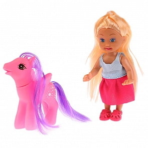 Кукла Машенька, в комплекте пони, расческа, 12 см (Карапуз, MARY024X-RU)
