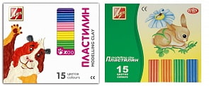 Пластилин из серии Зоо-мини, 15 цветов (Луч, 20С1357-08)