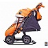 Санки-коляска Snow Galaxy City-2-1 - Панда на оранжевом, на больших колесах Eva, сумка, варежки  - миниатюра №1