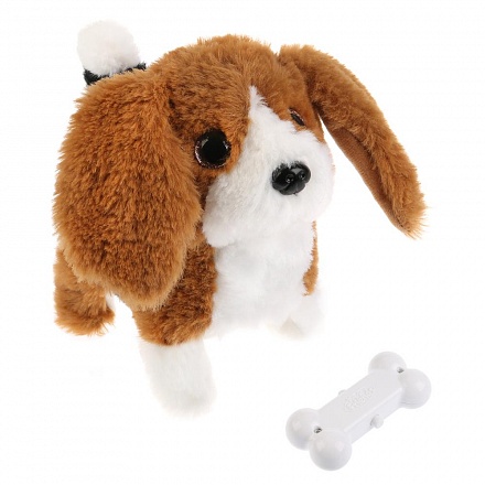 Интерактивный щенок – Макс, 16 см со светящейся косточкой 