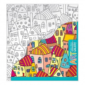 Раскраска на бумажном холсте из серии Арт Галерея малая – Домики (Айрис-Пресс, 25845АП)