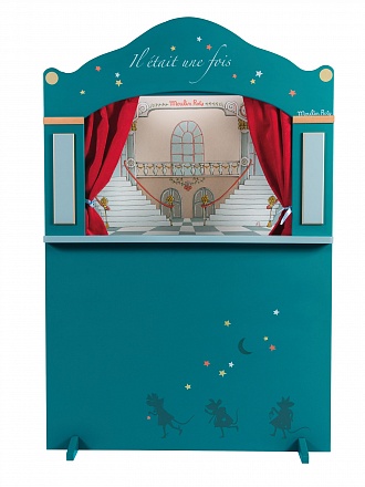 Напольный кукольный театр – Синий, 117 см. 2 декорации 