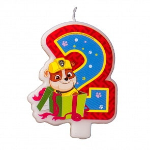 Свеча-цифра №2 Щенячий патруль, 8 см (Росмэн, 31354)
