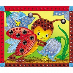 Мозаика из пайеток А4 - Божья Коровка (Рыжий кот, М-4357) - миниатюра