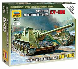 Модель сборная - Советский истребитель танков СУ-100 (Звезда, 6211з) - миниатюра
