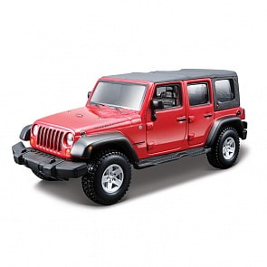Металлическая машинка Wrangler Unlimited Rubicon сборка, масштаб 1:32 (Bburago, 18-45121)