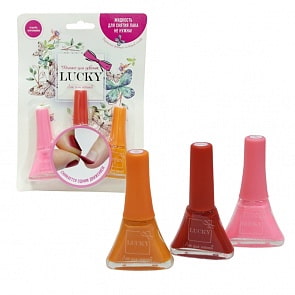 Набор из 3 лаков - Коралловый(#144) + Красный(#022) + Оранжевый(#148), блистер (Lucky , Т11205)