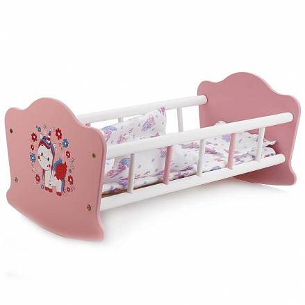 Мебель для кукол Милый пони – Кроватка с постельными принадлежностями, 52 см 