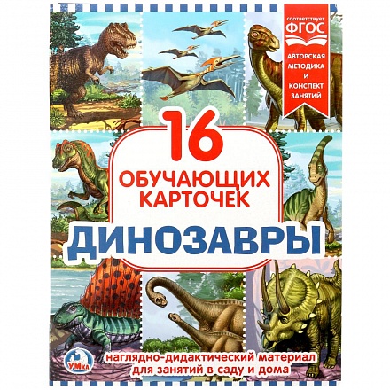 Карточки в папке – Динозавры, 16 карточек 