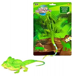 Фигурка из серии Юный натуралист – Зеленая ящерица, термопластичная резина (Abtoys, PT-01189)