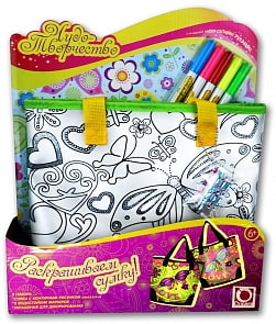 Сумка с серебряными блёстками для раскрашивания Летний стиль (Erikbag, 05795)